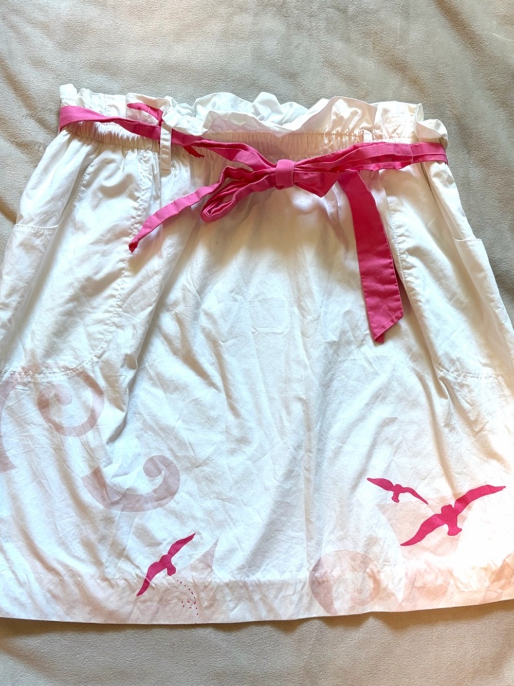 Lilly Pulitzer Ride the wave skirt small 2 4 6 100% cotton pink white